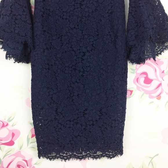 NEW Bardot Solange Lace Dress Navy 6 - Picture 4 of 8